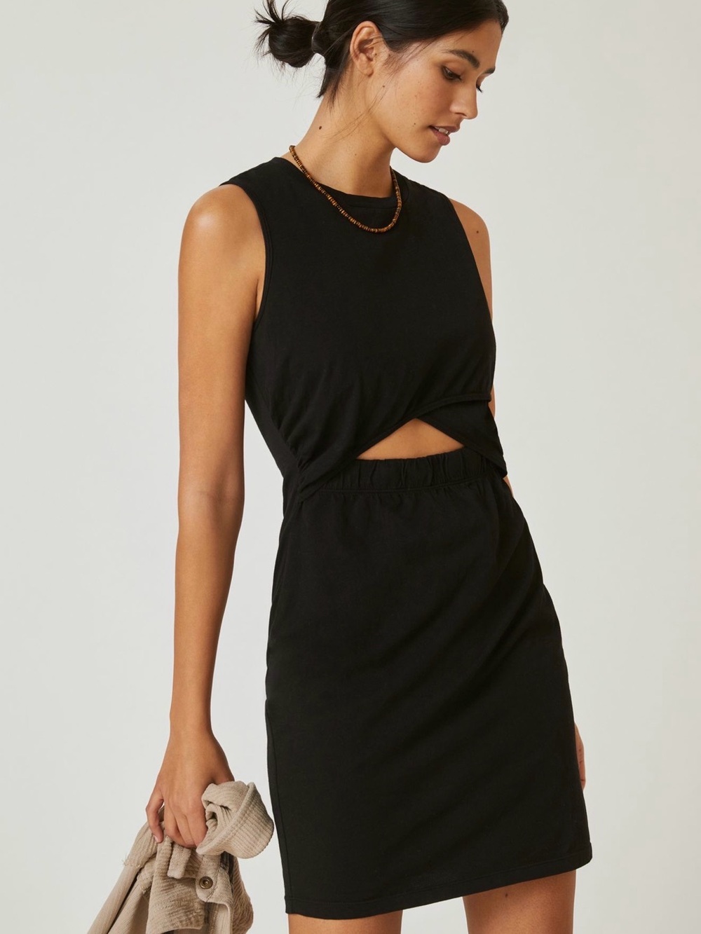 Anthropologie t.la Black Sleeveless Mini Dress with cutout size small